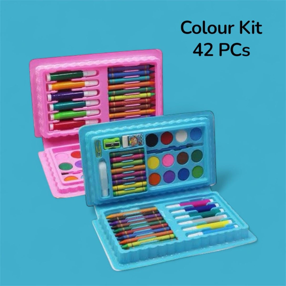 42 Pcs Drawing Color Kit Gift Set Crayon Painting Water Paint Art Colour Kit for Kids