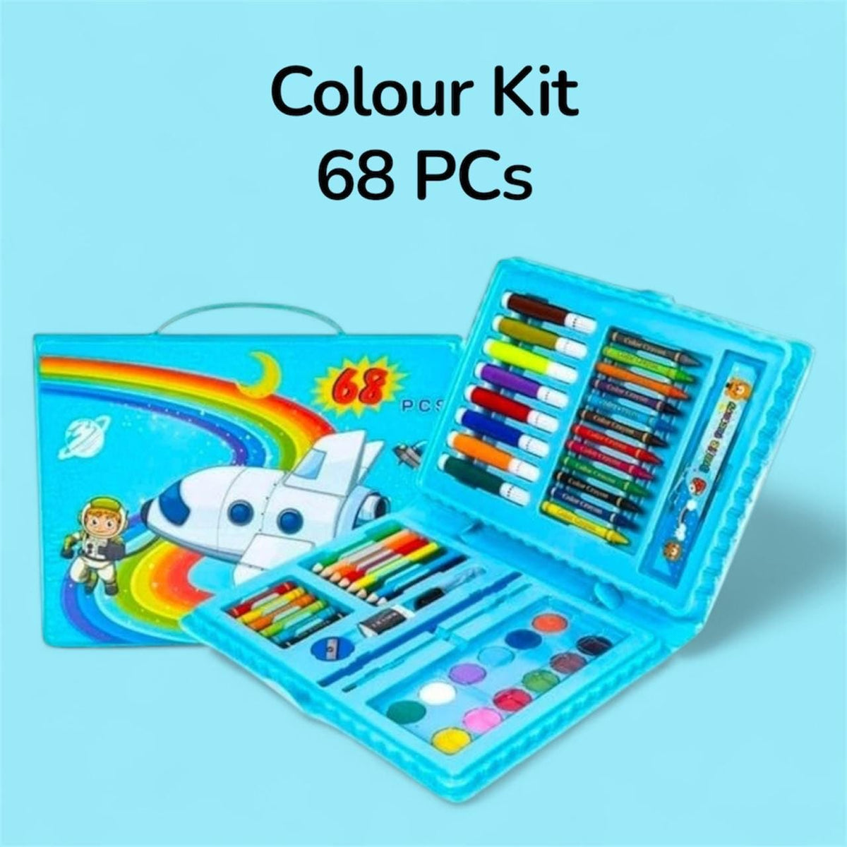 Multi Colour 68 PCS Coloring kit / Set With Button Box Best Quality