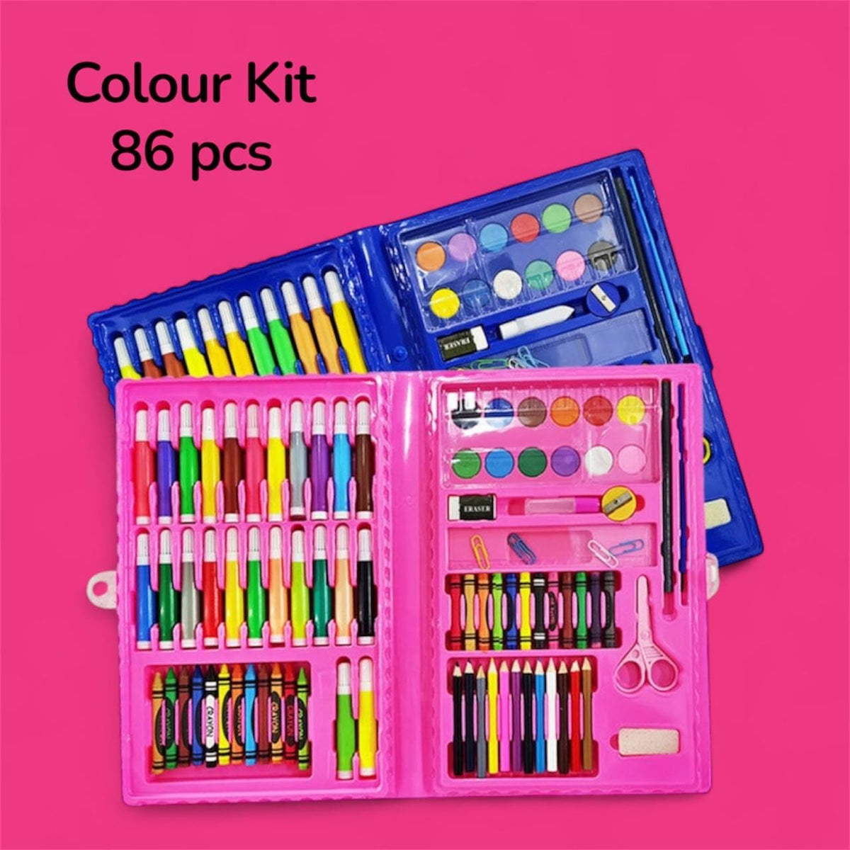 New Space - 86 PCS Colouring Kit / Set With Button Box Best Coloring kit