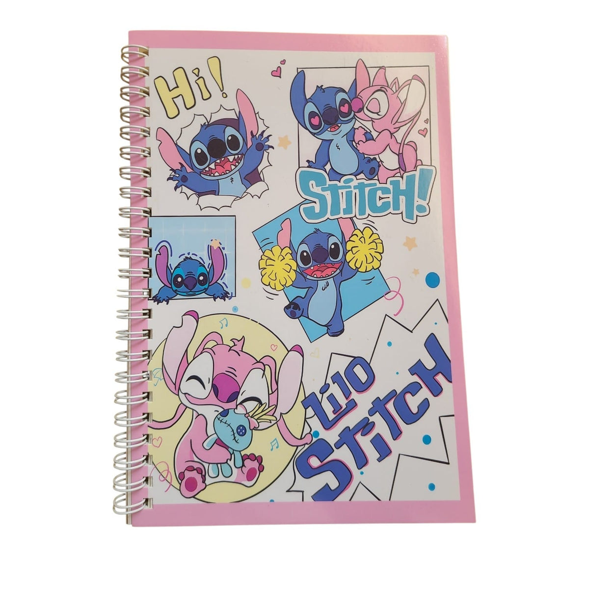 Stitch Spiral Notebook with Dividers, Cute Cartoon Lined Journal for Kids