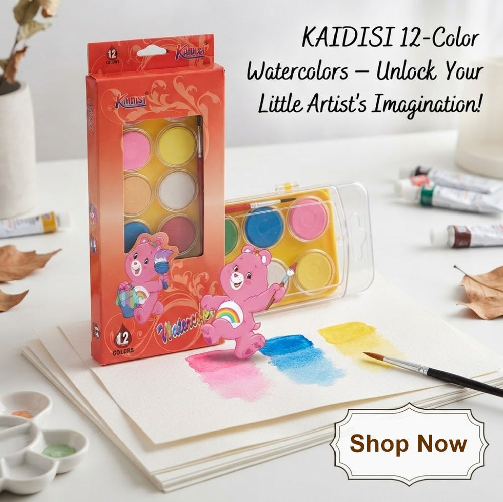 Water Color Set 12 Pcs with brush - Kaidisi