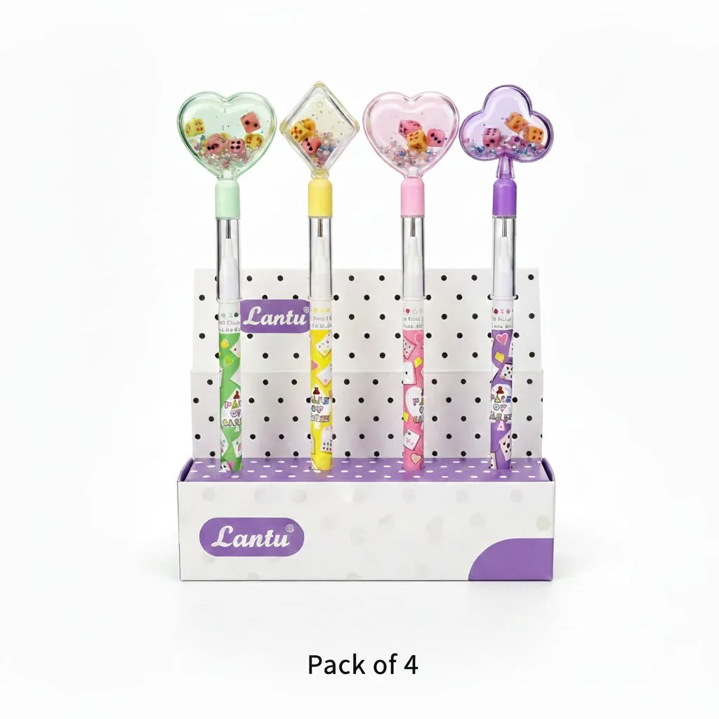 Premium Plastic Body Sikka Pencil 9939 – Cute Heart Star Shape Topper Pencil for Kids 1pc