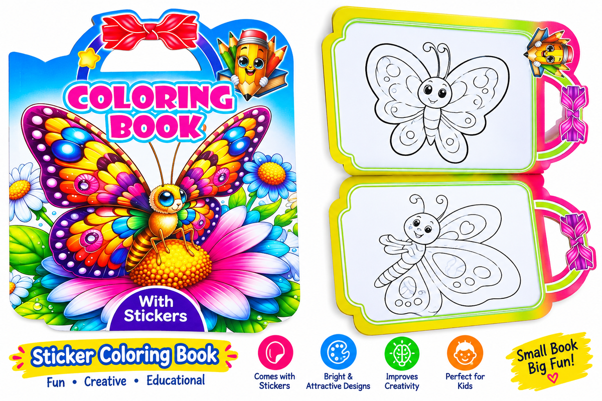 Butterfly Sticker Coloring Book for Kids – Creative & Fun Activity Book