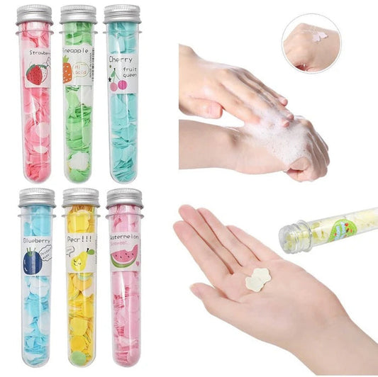 SOAP FLOWER Paper Soap in Tube Bottle – Portable, Fragrant & Easy Hand Wash Solution pack of 4